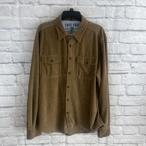 True Grit Men's Gorpcore Rustic Best Stretch Corduroy Shirt Shacket  Size Large